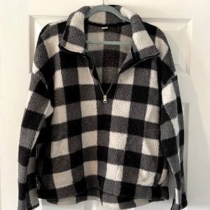 Old Navy Checkered Sherpa Pullover